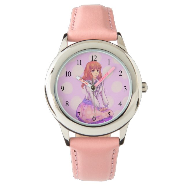 Montre Fille Macaron rose (devant)