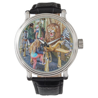 Montre Fille montant sur un carrousel