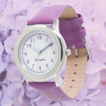 Montre Fille personnalisée Nom Acier inoxydable Bracelet<br><div class="desc">Custom Girl Name Acier Inoxydable Violet bracelet Montre enfant.</div>
