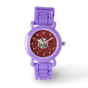 Montre Fille rouge de charme de style de fausse pierre de