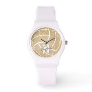 Montre filles accessoires sportifs or volley-ball