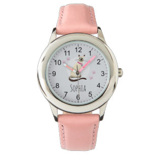 Montre Filles Cute Siamese Cat Dessin & Nom Enfants