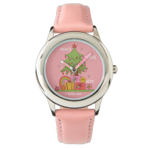 Montre Filles de Noël roses rétro