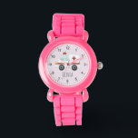 Montre Filles Joli Docteur Rose Ambulance Enfants<br><div class="desc">Cette petite montre mignonne et moderne présente un dessin d'ambulance et un endroit où vous pouvez ajouter le nom de vos filles. Parfait pour tout enfant rêvant d'être médecin ou ambulancier ! Avec des chiffres clairs et un arrière - plan rose, cette montre est idéale pour un petit qui apprend...</div>