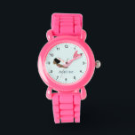Montre Filles Magique Mer mignonne Afro Mermaid Enfants<br><div class="desc">Cette mignonne et fantaisiste montre une sirène sous la mer magique en Afro, avec une queue rose et un simple arrière - plan bleu. La montre peut être personnalisée avec votre nom de filles et a des chiffres clairs, le cadeau parfait pour tous les amateurs de sirènes.</div>