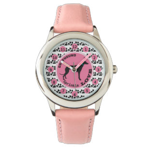 Montre Filles mignonnes Chien Paw Greyhound Personnaliser
