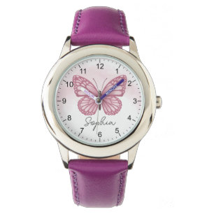Montre Filles mignonnes et papillons lunaires