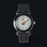Montre Filles mignonnes Forêt de bois Fox et nom Enfants<br><div class="desc">Cette montre pour enfants moderne présente un dessin animé de renard boisé mignon. Ce joli design branché dispose également d'un endroit où vous pouvez ajouter le nom de votre fille. Avec des chiffres clairs et faciles à lire, cette "première" montre est idéale pour ceux qui commencent à apprendre l'heure. Le...</div>