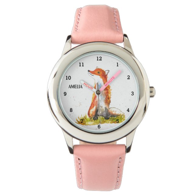 Montre Filles mignonnes Fox Animaux Enfants Faune Forêt (devant)
