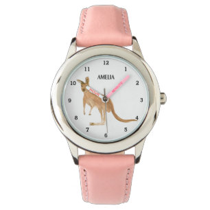 Montre Filles mignonnes Kangaroo Animaux Enfants Curieux 