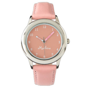 Montre Filles Mignonnes Moderne Rose Élégant Nom Personna