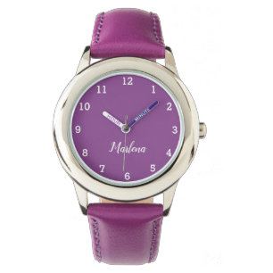 Montre Filles Mignonnes Moderne Violet Élégant Nom Person