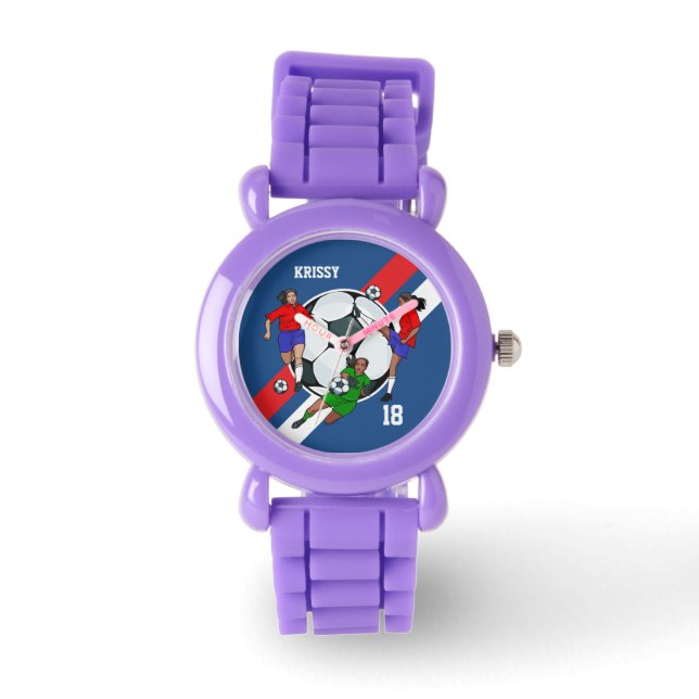 Montre Filles personnalisées Concepteur de football (Recto)