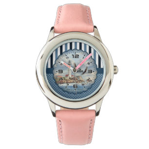Montre Filles personnalisées Nom Parties scintillant Sang