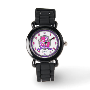 Montre Fiona girls name signifiant lettre F unicorne rose