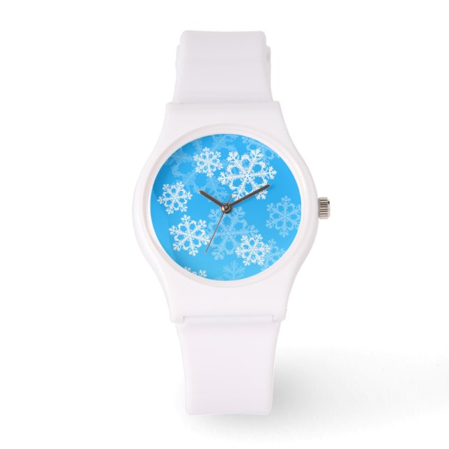 Montre Flacon de Noël bleu et blanc (Recto)