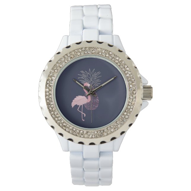 Montre Flamant Rose Adorable, Ananas (devant)
