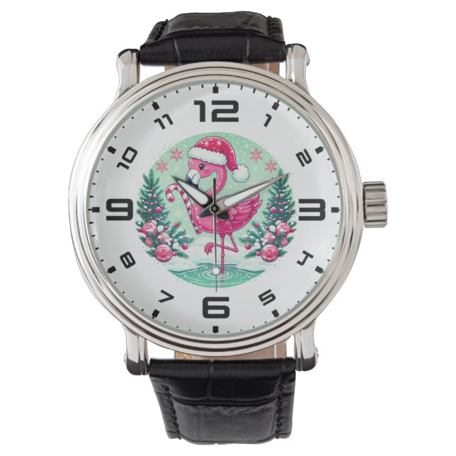 Montre Flamant rose de Noël Clipart-444666 (devant)