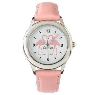 Montre Flamant rose double rose