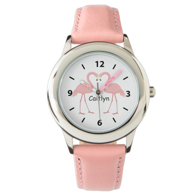 Montre Flamant rose double rose (devant)