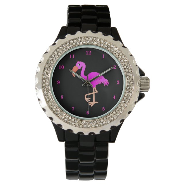 Montre Flamant rose mignon - Joyeux - (devant)