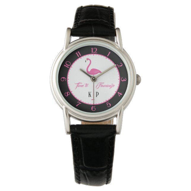 Montre Flamant rose rose Custom Classic Watch (devant)