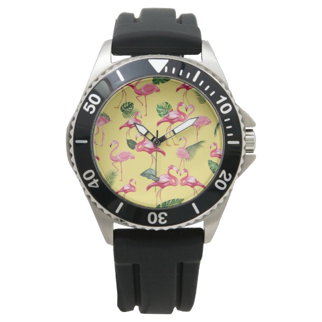 Montre Flamants roses Love Motif 3 (devant)
