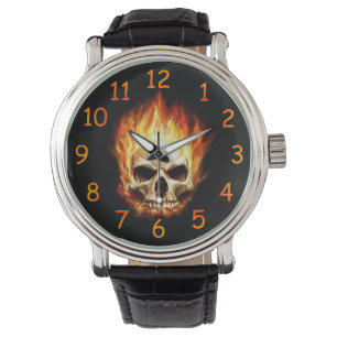 Montre flamboyante de crâne