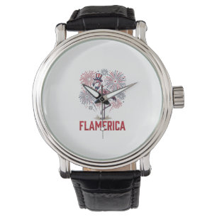 Montre Flamérica Flamant Patriote Design de T-shirt Vinta
