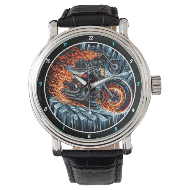 Montre Flaming Motorcycles, Ice Shard Watch. (devant)