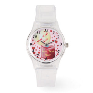 Montre flamme en forme de coeur rouge bougie design roman