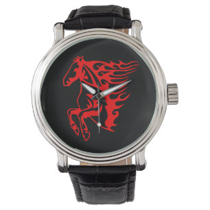 Montre Flamme feu rouge Bronco Mustang Cheval sauvage