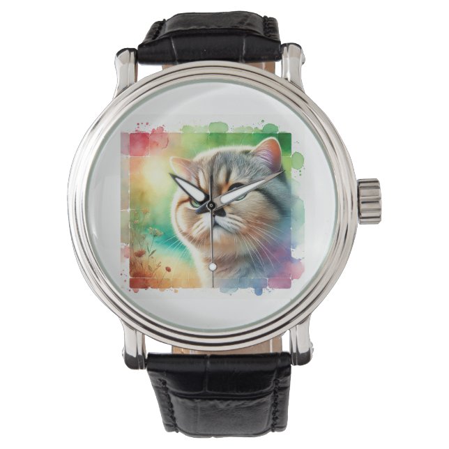 Montre Flat Headed Cat 310724AREF106 - Watercolor (devant)