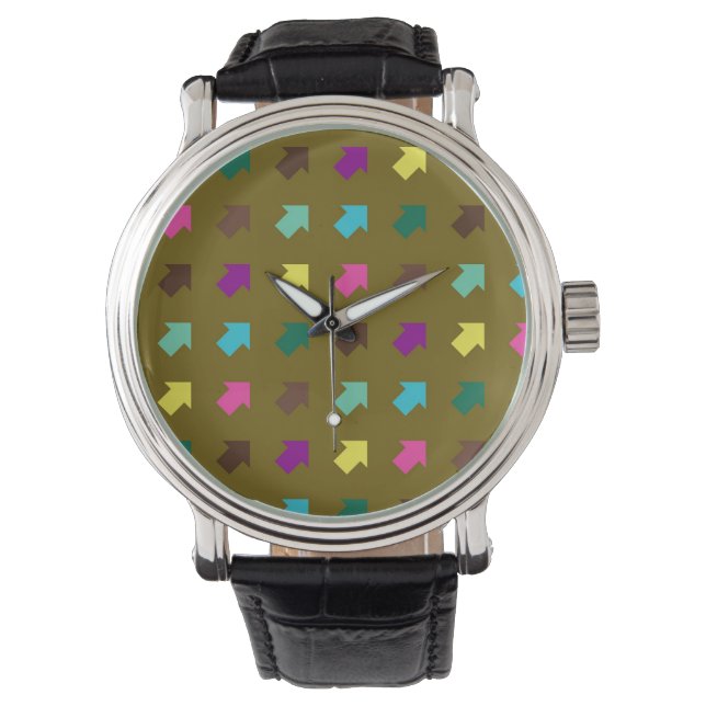 Montre Flèches colorées Motif géométrique moderne (devant)