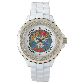 Montre Fleur alpine suisse Edelweiss