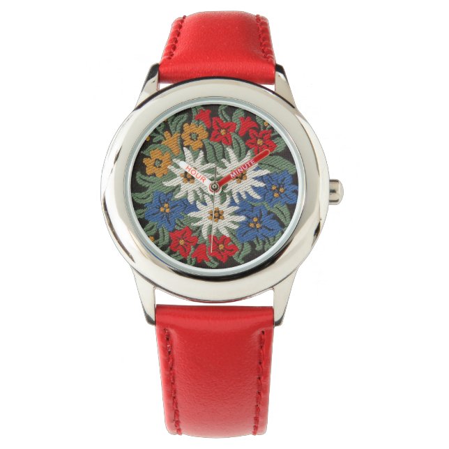 Montre Fleur alpine suisse Edelweiss (devant)
