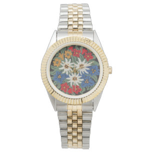 Montre Fleur alpine suisse Edelweiss