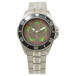 Montre Fleur celtique de vert de noeud sur l'art