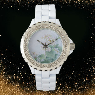 Montre Fleur chinoise avec papillon