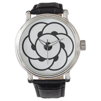 Montre Fleur circulaire de culture - Art Cosmique Géométr