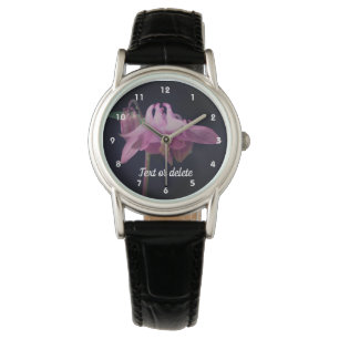 Montre Fleur de Columbine rose intense personnalisée