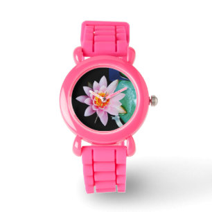 Montre Fleur de laine d'eau chaude rose et orange de lotu