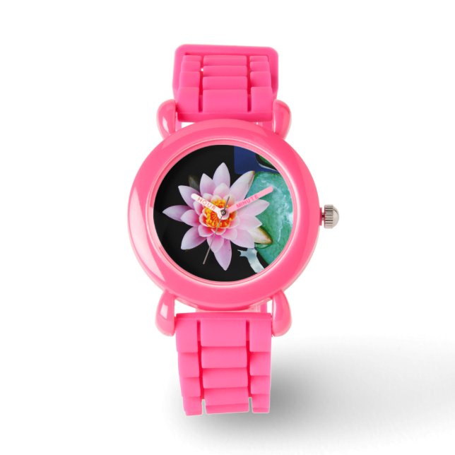Montre Fleur de laine d'eau chaude rose et orange de lotu (Recto)