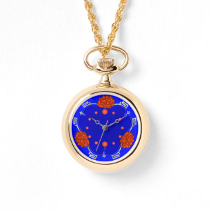 Montre Fleur de Lotus Chinois (Rouge, Bleu Royal, Argent)