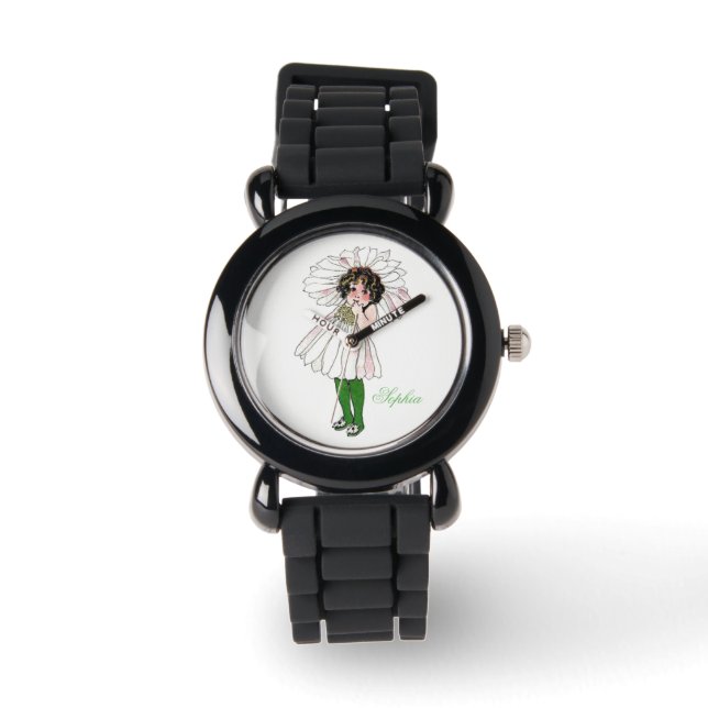 Montre Fleur de marguerite mignonne enfant floral drôle p (Recto)