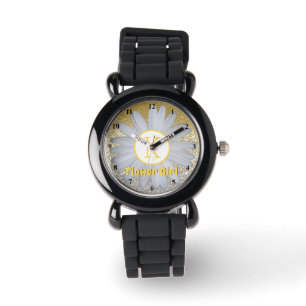 Montre Fleur de marguerite Parties scintillant d'argent o