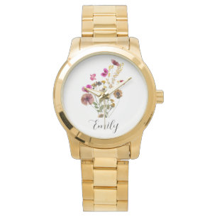 Montre Fleur de naissance personnalisée