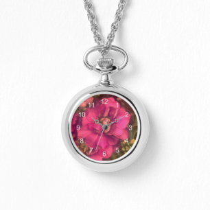 Montre Fleur de passion rose chaud