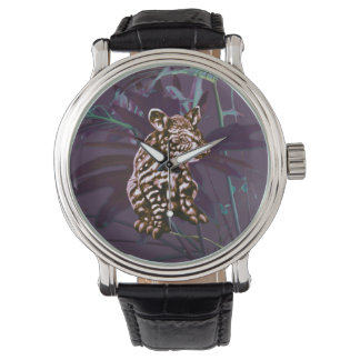 Montre Fleur de tapir d'aubergine