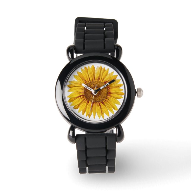 Montre Fleur de tournesol vintage joyeuse (Recto)